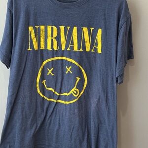 Nirvana Graphic T-Shirt in Blue and Yellow